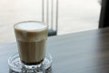 Espresso macchiato coffee, hot mocha drink in glass Royalty Free Stock Photo