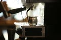 Espresso machine in coffee shop