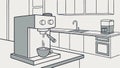 Espresso Machine in a Contemporary Kitchen Setting, vector design Generative AI Royalty Free Stock Photo