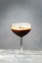 Espresso martini cocktail with brown foam Royalty Free Stock Photo