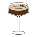 Espresso Martini cocktail with coffee beans garnish