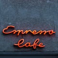 Espresso neon sign on a wall