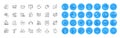 Espresso, Stress protection and Target path line icons pack. For web app. Color icon buttons. Vector