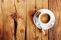 Espresso on the Table with Trowel and Bricks