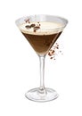 Espresso Martini cocktail illustration with coffee beans Royalty Free Stock Photo