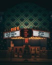 Esquire Theatre vintage sign at night, Cincinnati, Ohio Royalty Free Stock Photo