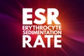 ESR - Erythrocyte Sedimentation Rate acronym, concept background