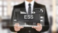 ESS, Employee Self Service, Hologram Futuristic Interface, Augmented Virtual Royalty Free Stock Photo