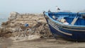 Essaouira, boat & bicylcle scene - Morocco