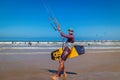 kitesurfing on the ocean beach