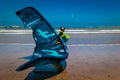 kitesurfing on the ocean beach