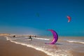 kitesurfing on the ocean beach