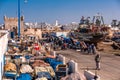 Essaouira, Morocco - February 2012 - Every day life in ancient Essaouira fishing port