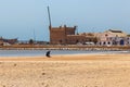 ESSAOUIRA, MOROCCO - JUNE 10, 2017: View of the Essaouira sand beach on the Atlantic coast near harbour Royalty Free Stock Photo