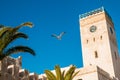 Essaouira Morocco Medina, old town , famous landmark clock tower Royalty Free Stock Photo