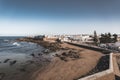 Essaouira Ramparts aerial panoramic view in Essaouira, Morocco. Essaouira is a city in the western Moroccan region on