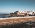 Essaouira Ramparts aerial panoramic view in Essaouira, Morocco. Essaouira is a city in the western Moroccan region on