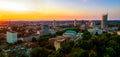 Essen cityskyline at evening time aerial view, Essen, Germany Royalty Free Stock Photo