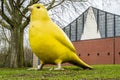Essen , Germany - January 24 2018 : The canary bird by Ulrich Wiedermann and Hummert architects is pointing the way to