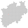 Essen in Germany - map with dots of federal State Nordrhein-Westfalen