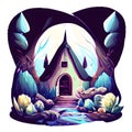 Essence of bard, fantasy home, fairy house. Generative AI