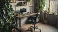 The essence of contemporary remote work with stylish and functional home office setups. Royalty Free Stock Photo