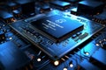 The essence of a highly advanced processor chip, a testament to the forefront of technological progress. Ai generated Royalty Free Stock Photo