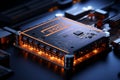 The essence of a highly advanced processor chip, a testament to the forefront of technological progress. Ai generated