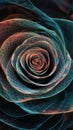 Essence of mathematical patterns seamlessly transforming into a perfectly formed rose