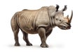 Essence Unveiled Regal Rhino on White Background Royalty Free Stock Photo