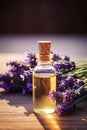 An essential aromatic oil and lavender flowers, Relax, Sleep Concept