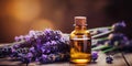 An essential aromatic oil and lavender flowers, Relax, Sleep Concept