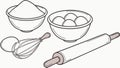 Essential Baking Tools & Ingredients, vector design Generative AI Royalty Free Stock Photo