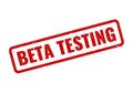 Essential Beta Testing red grunge rubber stamp for new product development phases Royalty Free Stock Photo