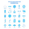 Essential Blue Tone Icon Pack - 25 Icon Sets