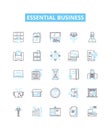 Essential business vector line icons set. Business, Essential, Startup, Management, Planning, Strategies, Profit