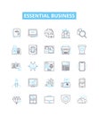 Essential business vector line icons set. Business, Essential, Startup, Management, Planning, Strategies, Profit