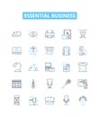 Essential business vector line icons set. Business, Essential, Startup, Management, Planning, Strategies, Profit