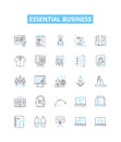 Essential business vector line icons set. Business, Essential, Startup, Management, Planning, Strategies, Profit