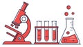 Essential Chemistry Lab Tools for Experiments, vector design Generative AI Royalty Free Stock Photo