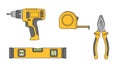 Essential Construction and DIY Hand Tools Vector Set Royalty Free Stock Photo