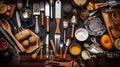 Essential cooking tools for preparing delicious and satisfying meals.AI Generated