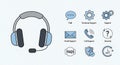 Essential Customer Service and Support Icons Vector Royalty Free Stock Photo