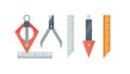 Essential Drafting and Measuring Tools Set, vector design Generative AI Royalty Free Stock Photo