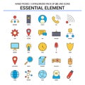 Essential Element Flat Line Icon Set - Business Concept Icons De Royalty Free Stock Photo