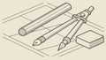 Essential Engineering Drawing Tools, Technical Design Kit vector design Generative AI Royalty Free Stock Photo