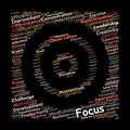 Essential Focus and Productivity Word Cloud. Key Concepts for Success and Growth