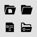 Essential folder and document icons collection for digital file organization Royalty Free Stock Photo