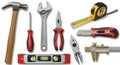 Essential Hand Tools Collection on White Background Royalty Free Stock Photo