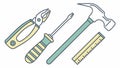 Essential Hand Tools for Home Repair and DIY Projects, vector design Generative AI Royalty Free Stock Photo